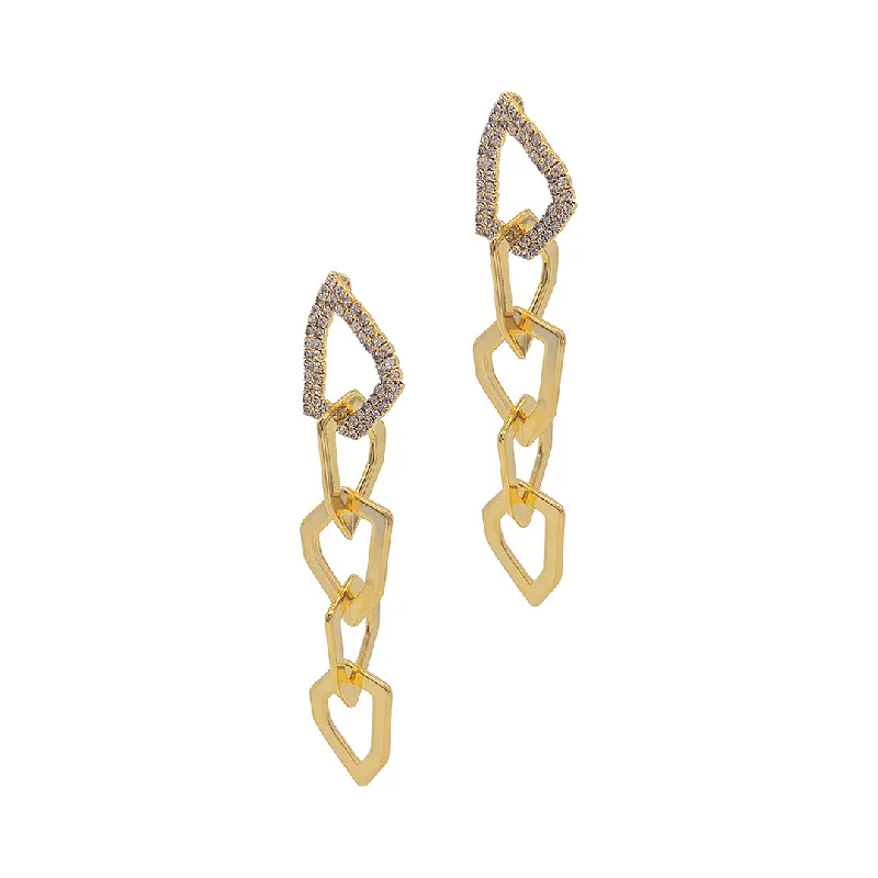 Custom - designed drop earrings to match your style14k Gold Plated Organic Link Drop Earrings