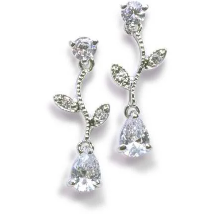 Two - tone drop earrings with a combination of metalsChloe Cubic Zirconia Earrings