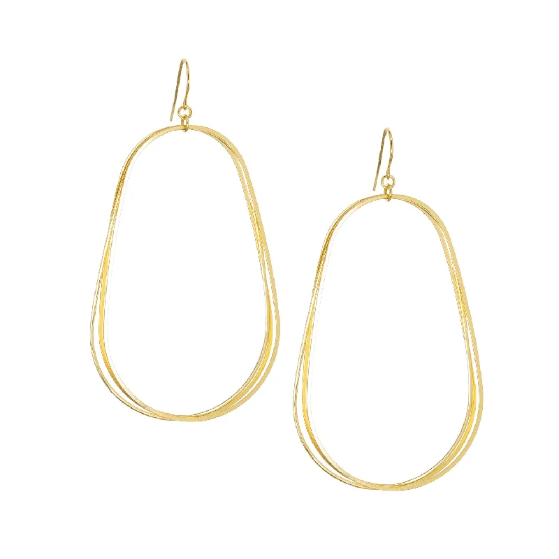 Tassel - decorated drop earrings for a stylish and playful touchgold plated thin multi oval drop earring