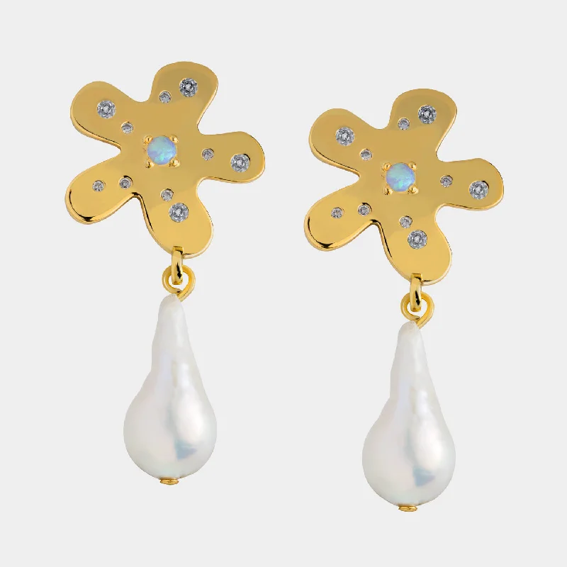 Bohemian - style drop earrings with a free - spirited charmAZALEA BAROQUE PEARL EARRINGS