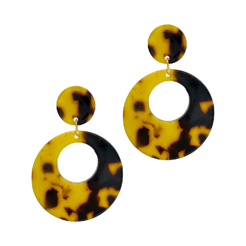 Animal - print drop earrings for a bold and trendy statementTortoise Shell Drop Earrings