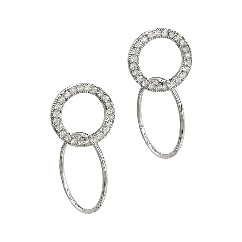 Cubic zirconia drop earrings as an affordable alternativeDrop Circle Earrings silver