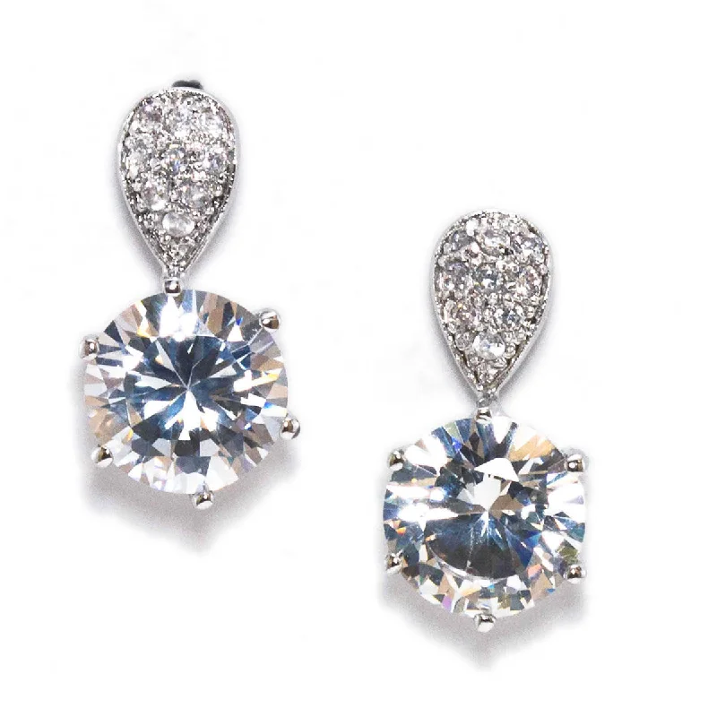 Sapphire drop earrings with a regal blue hueMyndy Cubic Zirconia Modern Drop Earring