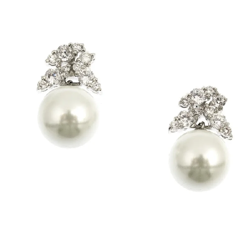 Bohemian - style drop earrings with a free - spirited charmCamelia Floral Pearl and Crystal Drop Earrings