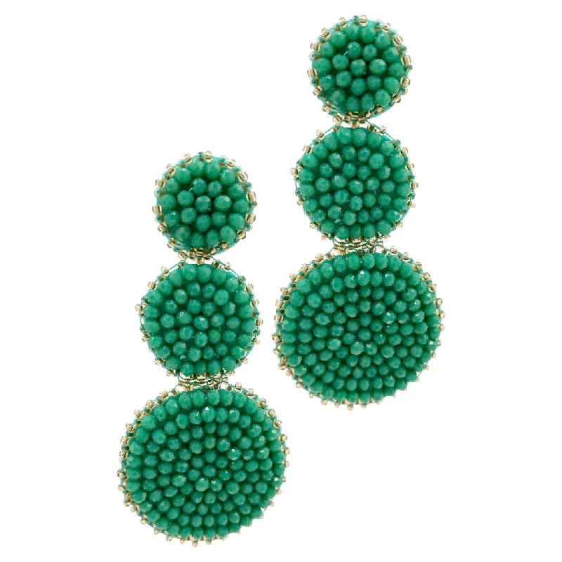 Statement - making drop earrings for special occasionsGreen Beaded Drop Earring