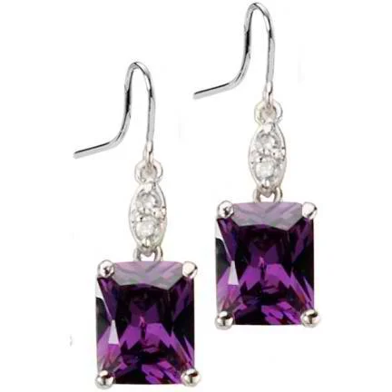 Garnet drop earrings in deep red tonesHayden Tanzanite Cubic Zirconia Earrings