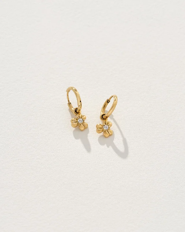 Clip - on drop earrings for non - pierced earsMargie Earrings in Gold/Crystal