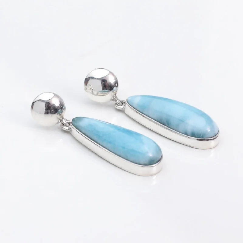 Ruby drop earrings to symbolize passion and loveTeardrop Larimar Earrings Eliza