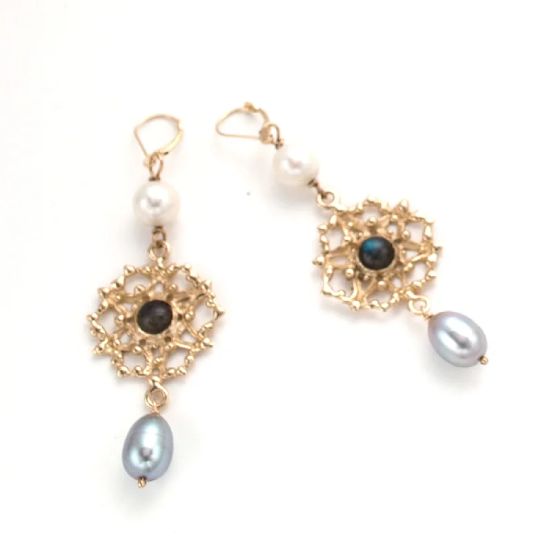 Handmade drop earrings with artisanal craftsmanship14kt- Kaleidoscope