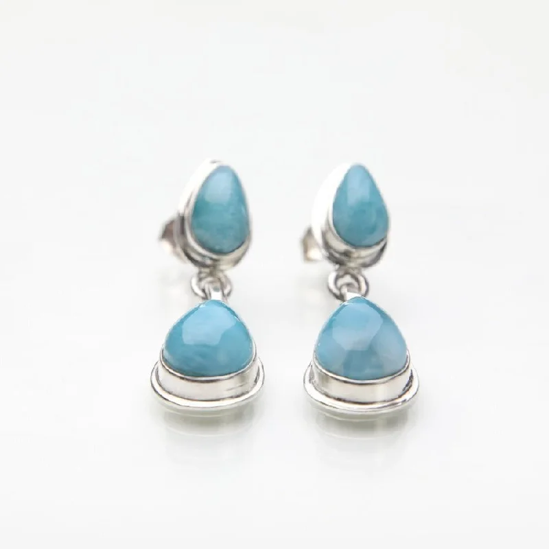 Aquamarine drop earrings reminiscent of the oceanLarimar Earrings Tove