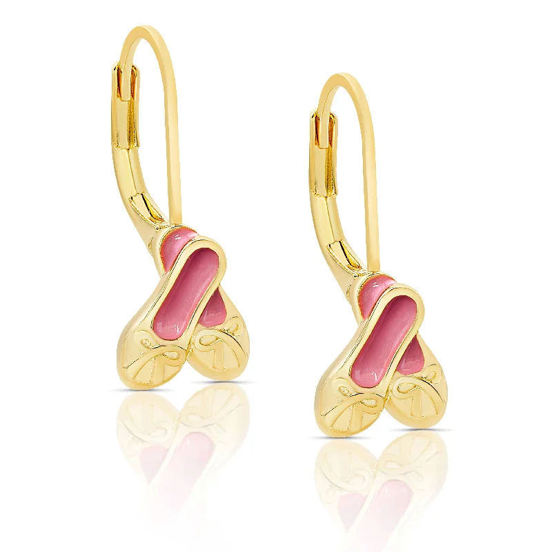 Matte - finish drop earrings for a sophisticated and understated lookBallet Slippers Drop Earrings