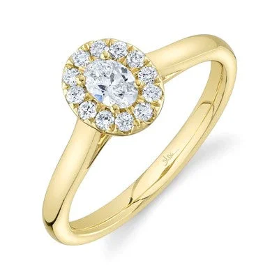 Solitaire Engagement Rings with a High - Clarity Round Diamond and Tapered Band0.30CT-CTR(OVAL) 0.17CT-SIDE DIAMOND ENGAGEMENT RING