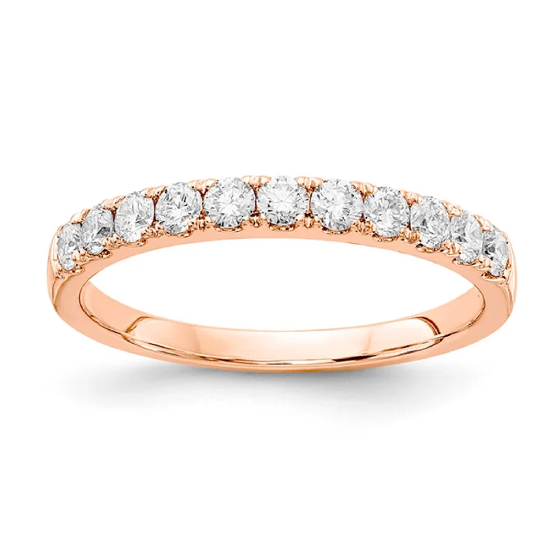 Sapphire - and - Diamond - Accented Wedding Bands in Platinum for a Royal and Sophisticated LookSignature EcoLove 1/2 CTW Lab Grown Diamond Wedding Ring in 14KT Rose Gold