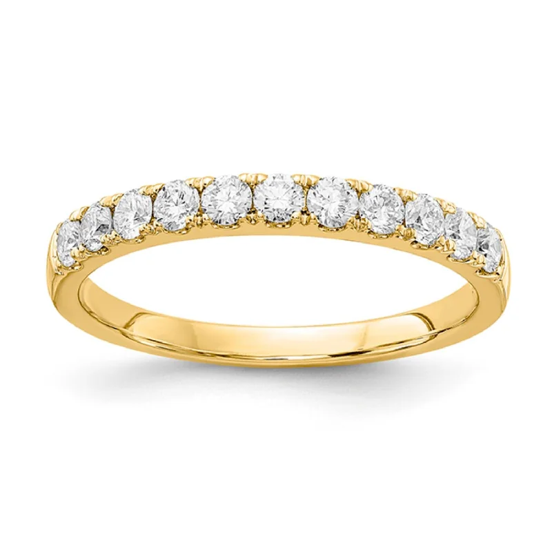 Art Deco - Inspired Wedding Bands with Geometric Patterns in Platinum for a Retro and Glamorous StyleSignature EcoLove 1/2 CTW Lab Grown Diamond Wedding Ring in 14KT Yellow Gold