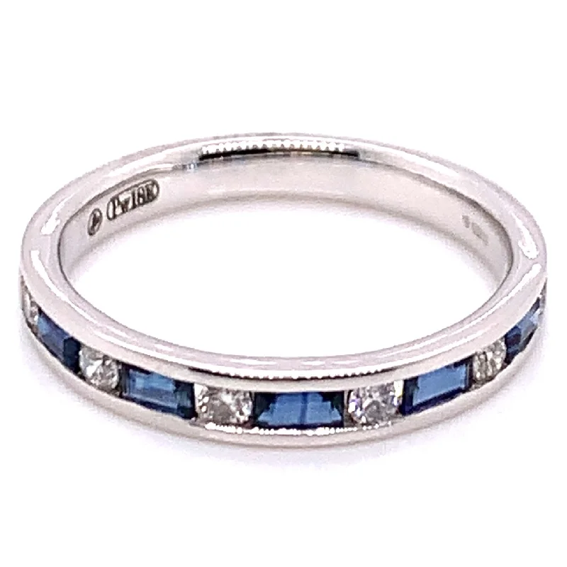 Iolite Gemstone Rings in 10K Gold with a Twisted Band for a Distinctive and Stylish Accessory18ct White Gold Sapphire & Diamond Band