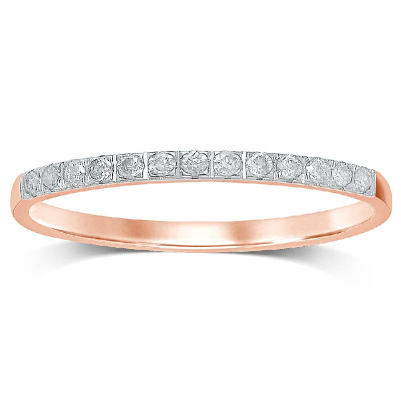 Sapphire - and - Diamond - Accented Wedding Bands in Platinum for a Royal and Sophisticated Look9ct Rose Gold Eternity Ring with 13 Diamonds