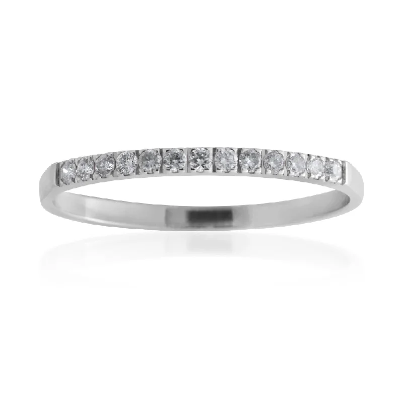 18K White Gold Classic Round - Cut Diamond Wedding Bands for a Timeless and Elegant Look9ct White Gold Eternity Ring with 13 Diamonds