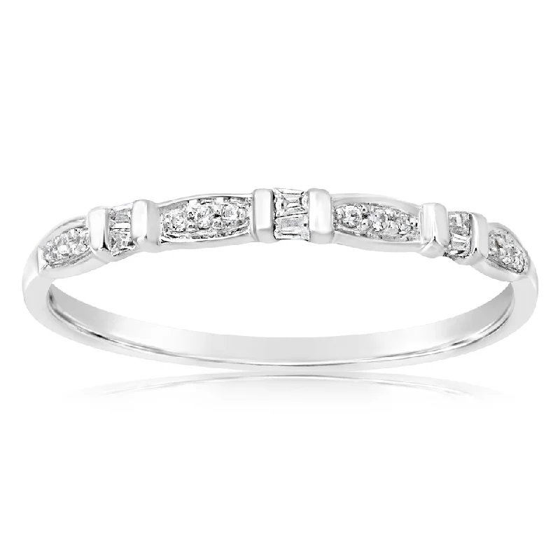 Custom - Engraved Titanium Wedding Bands with Personalized Messages for a One - of - a - Kind and Sentimental Piece9ct White Gold Eternity Ring with 18 Diamonds