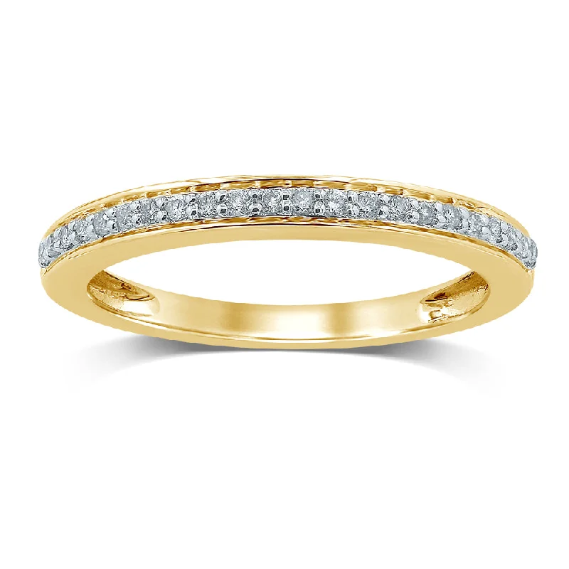 Rose Gold - Plated Engagement and Wedding Band Sets with a Halo of Cubic Zirconia for a Glamorous and Affordable Look9ct Yellow Gold Diamond Eternity Ring with 22 Brilliant Diamonds