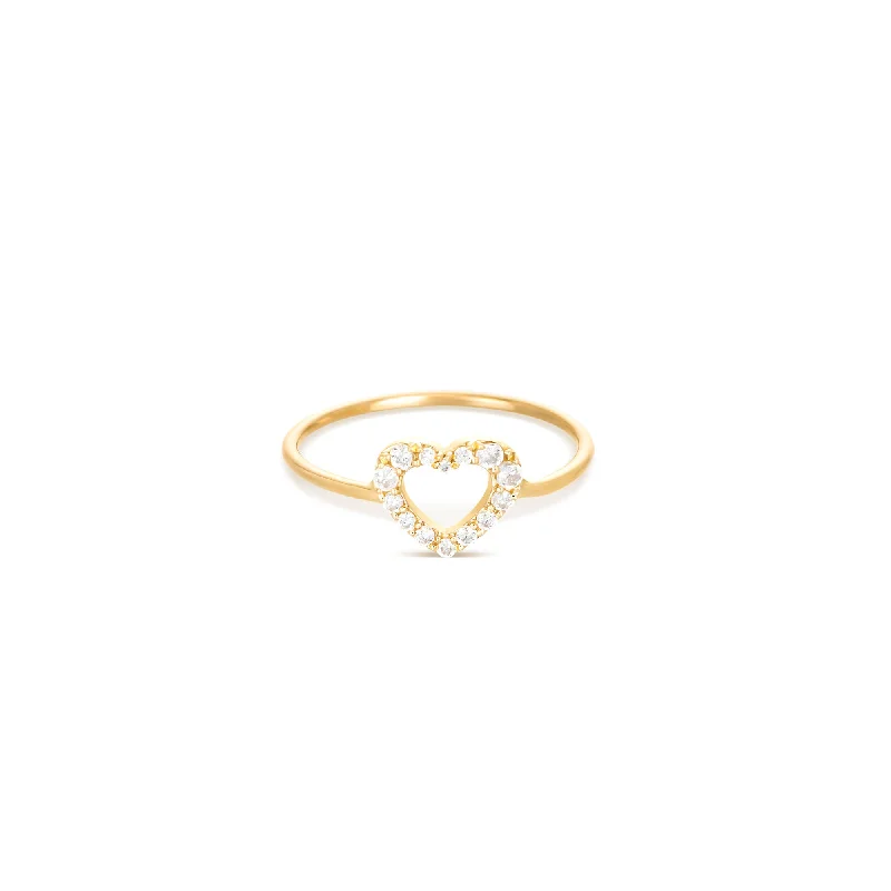 Opal Gemstone Rings in Rose Gold with a Milgrain Edge for a Feminine and Romantic StyleHeart 18K Gold Ring w. Diamonds