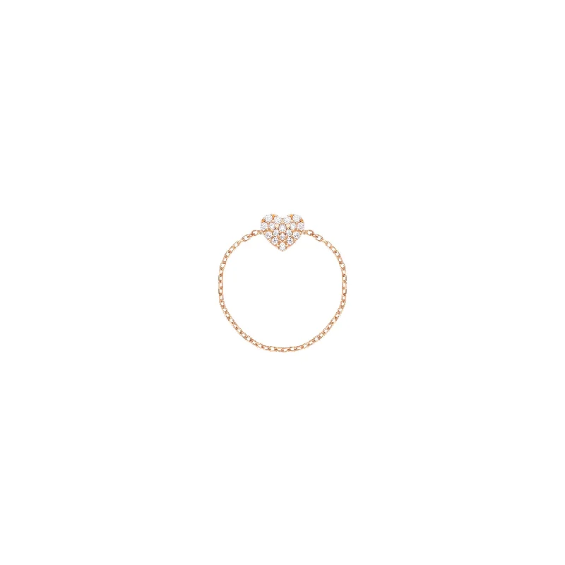 Citrine Gemstone Rings in Stainless Steel with a Stackable Design for a Trendy Everyday WearHeart Chain 18K Rosegold Ring w. Diamonds