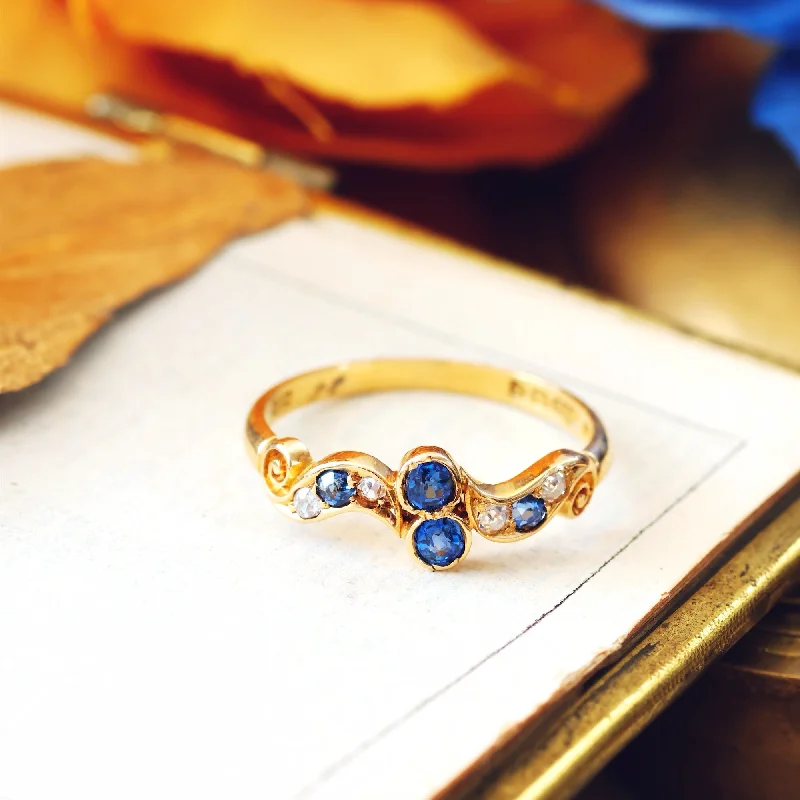 Topaz Gemstone Rings in 10K Gold with a Channel - Set Design for a Contemporary and Durable OptionBeautiful Antique Date 1897 Sapphire & Diamond Ring