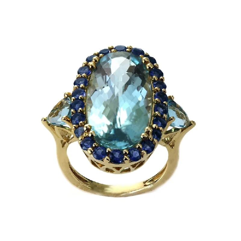 Malachite Gemstone Rings in 14K Gold with a Carved Stone for a Unique and Artistic AppealAuriya 14k Yellow Gold Vintage 6ctw Blue Topaz and 1.10ctw Lolite Halo Engagement Ring