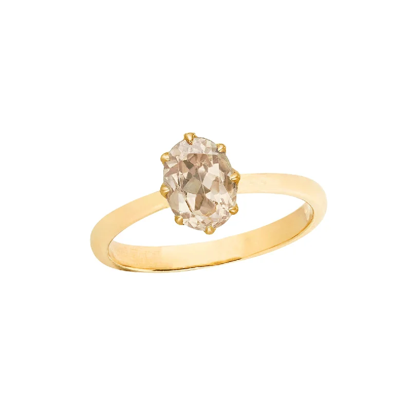 Stella 10K Gold Ring w. Champagne Quartz