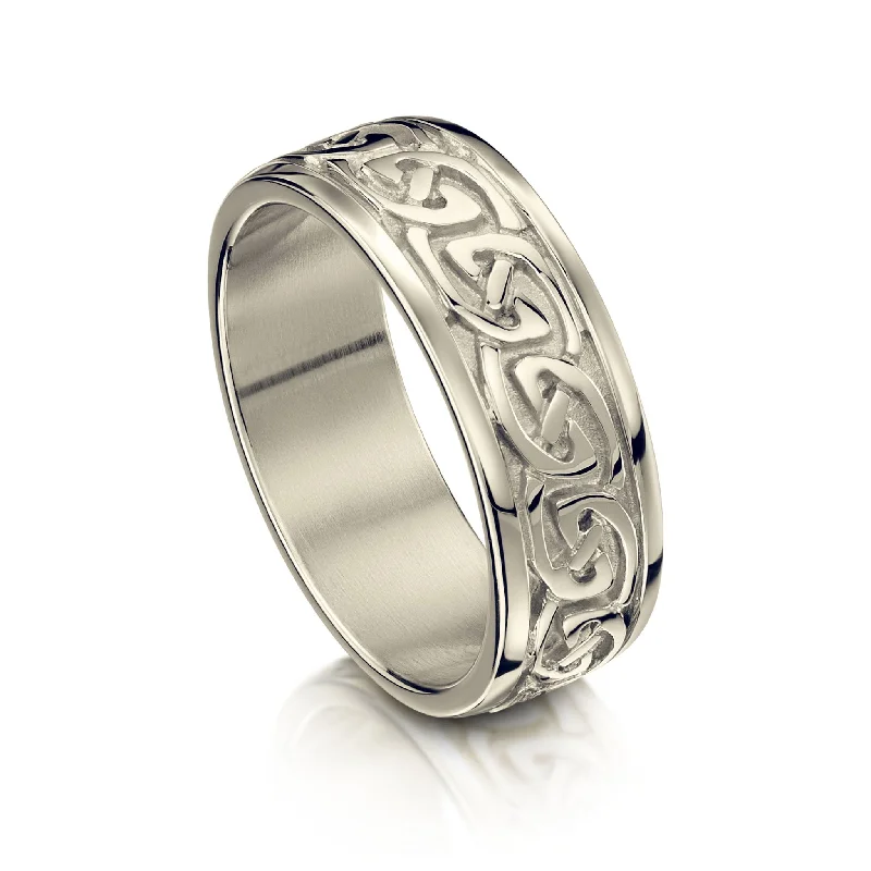 Hammered - Finish Copper Wedding Bands for a Rustic and Handmade - Look AppealCeltic Knotwork Ring in 18ct White Gold