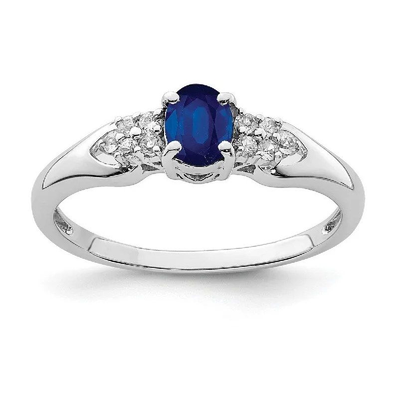 Tourmaline Gemstone Rings in 18K Two - Tone Gold with a Floral - Shaped Setting for a Feminine TouchCurata 925 Sterling Silver Polished Open back Blue and White Sapphire Ring