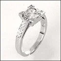 Vintage Cluster Engagement Rings with Antique - Cut Diamonds and Silver FiligreeEngagement 1 Ct Princess Center Pave Cubic Zirconia Cz Ring