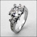 Engagement Rings with Sapphire and Diamond Combinations in a Vintage StyleEngagement 2 Ct . Princess Center Channel Cubic Zirconia Cz Ring