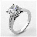 Adjustable Engagement Rings with a Flexible Band and a Princess - Cut Center DiamondEngagement  Ring Cubic Zirconia 2 Carat Round Center Pave Band 14 K White Gold