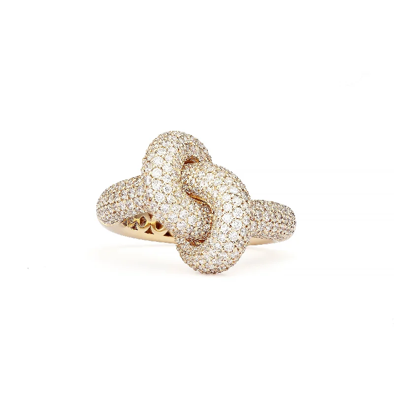 Tourmaline Gemstone Rings in 18K Two - Tone Gold with a Floral - Shaped Setting for a Feminine TouchLegacy Knot Medium (Loose) 18K Gold Ring w. Diamonds