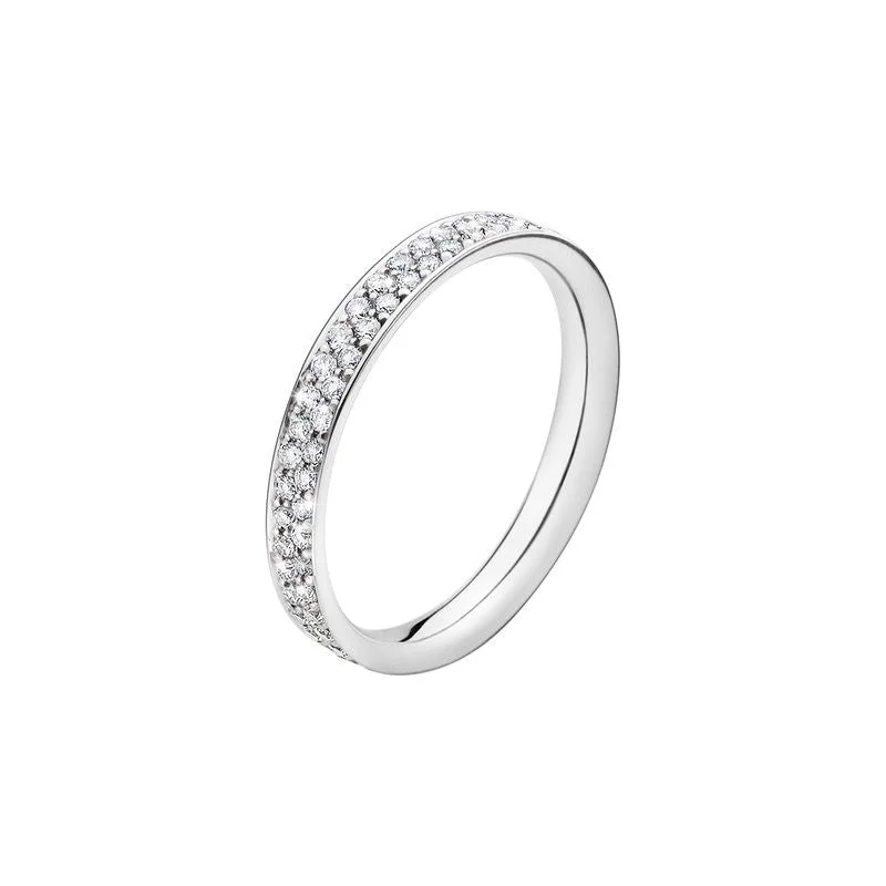 Two - Tone Gold and Silver Wedding Bands with a Twist Design for a Contemporary and Eye - Catching StyleMagic 18K White Gold Ring w. Pavé Diamonds