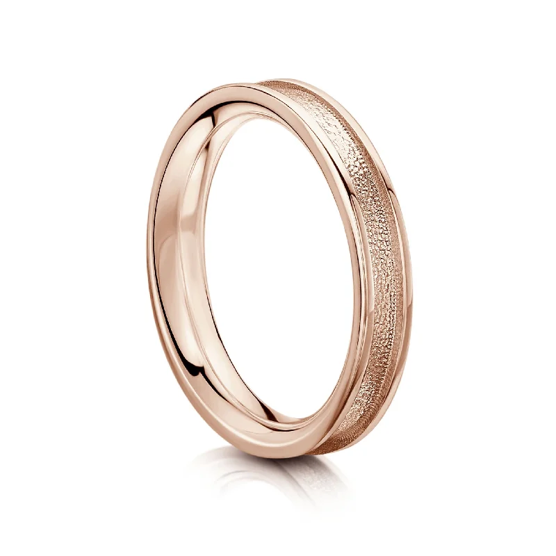 Infinity - Symbol Wedding Bands in Rose Gold with Small Diamonds for a Romantic and Symbolic GestureHalo Ring in 9ct Rose Gold