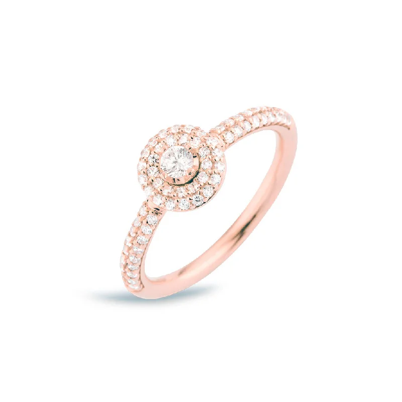 Tourmaline Gemstone Rings in 18K Two - Tone Gold with a Floral - Shaped Setting for a Feminine TouchMatiné 18K Rosegold Ring w. 68 Diamonds