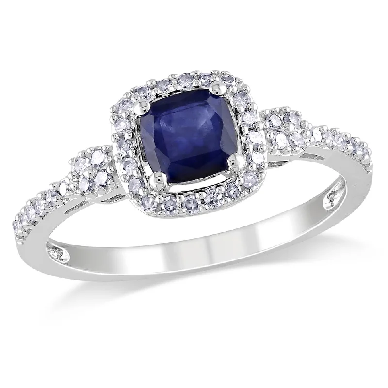 Lapis Lazuli Gemstone Rings in Sterling Silver with a Star - Shaped Setting for a Celestial - Inspired PieceMiadora 10k White Gold Sapphire and 1/5ct TDW Diamond Ring (G-H, I1-I2)