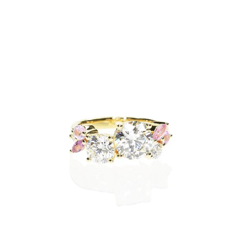 Marquise Cut Engagement Rings with a Channel - Set Diamond BandSpring Blossoms Diamond Ring