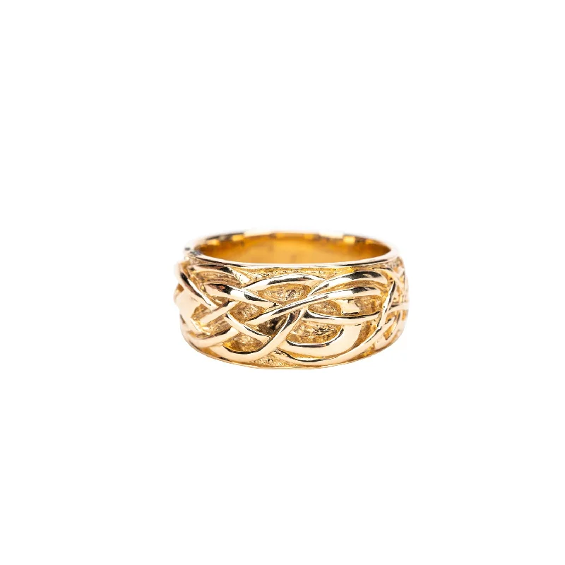 Vintage - Style Filigree Wedding Bands in 14K Gold for a Romantic and Antique - Inspired AestheticYellow Gold Celtic Organic Knot Ring - Custom Order