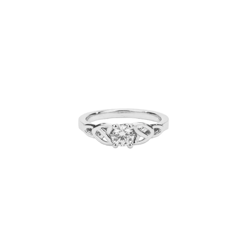 White Gold 0.5 ct Moissanite Trinity Ring - Custom Order