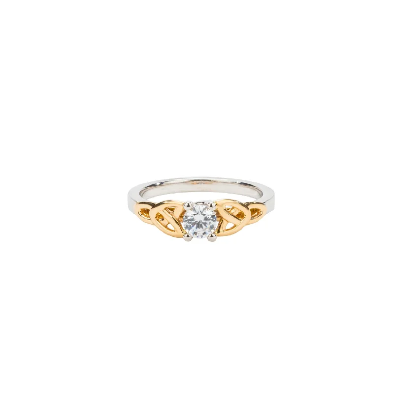 Emerald - Cut Gemstone Wedding Bands in 18K Gold for a Luxurious and Statement - Making PieceWhite and Yellow Gold 0.5 ct Moissanite Trinity Ring - Custom Order