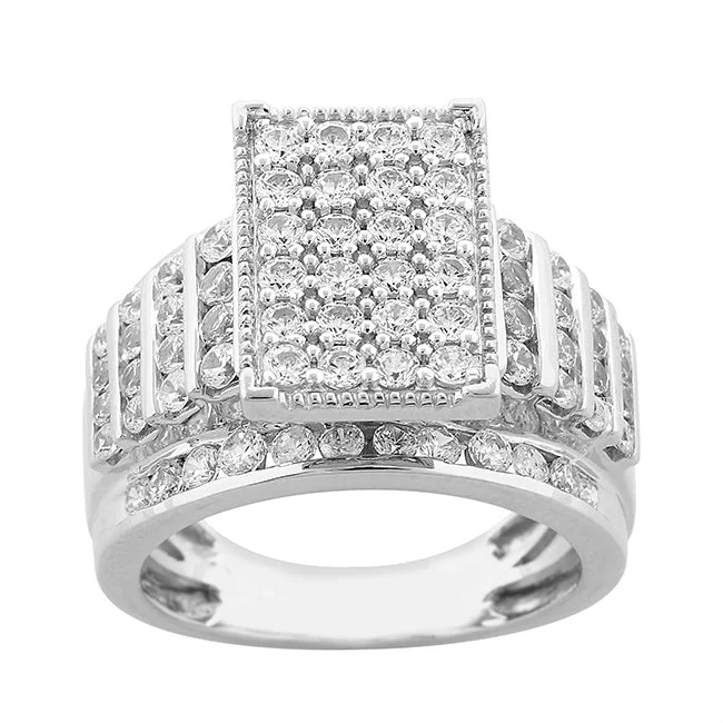 Three - Stone Engagement Rings Symbolizing Love's Past, Present, and Future with Asscher - Cut DiamondsRed Hot Deal 2 CTW Diamond Engagement Ring in 10KT White Gold