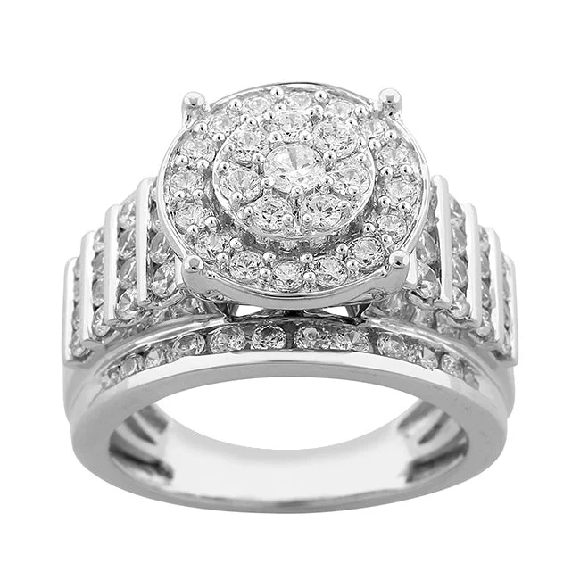 Cathedral - Style Engagement Rings with a Raised Center Stone and Intricate MetalworkRed Hot Deal 2 CTW Diamond Engagement Ring in 10KT White Gold