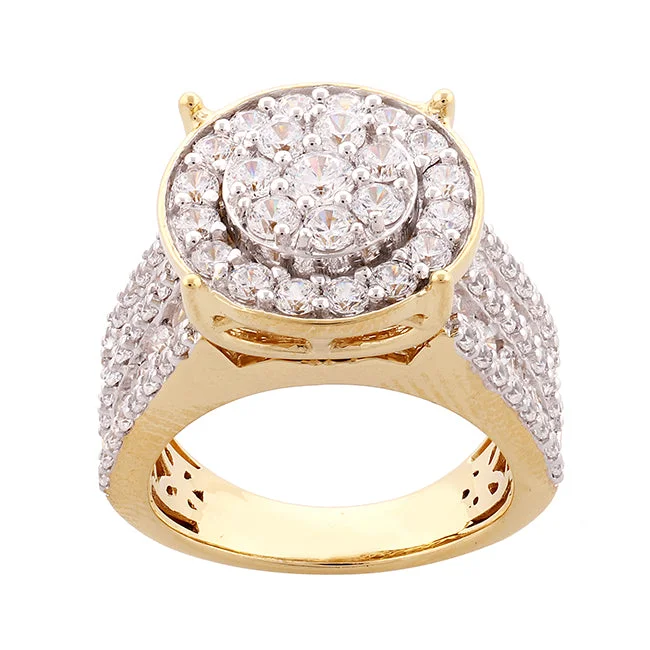 Cluster Engagement Rings with Multiple Small Diamonds Arranged in a Stunning DesignRed Hot Deal 3 CTW Diamond Engagement Ring in 10KT Yellow Gold