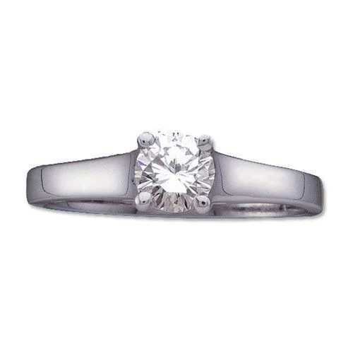 Marquise Cut Engagement Rings with a Channel - Set Diamond BandRoyale 1 CTW Round Diamond Solitaire Engagement Ring in 14KT White Gold