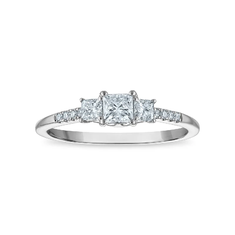 Sapphire - and - Diamond - Accented Wedding Bands in Platinum for a Royal and Sophisticated LookSignature EcoLove 1/2 CTW Lab Grown Diamond Ring in 14KT White Gold