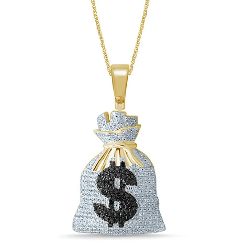 Military - Inspired Dog Tag Pendant with Engraved Service Numbers10K 0.87-1.05CT D-MONEY BAGS