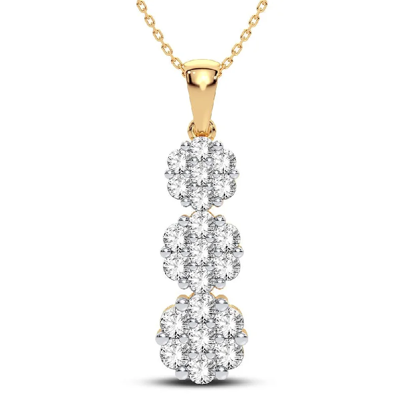 Adjustable - Chain Cubic Zirconia Solitaire Pendant for a Sparkling Gift10K 1.37CT Diamond Pendant