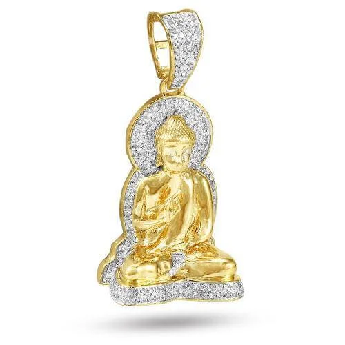 Customized Birthstone Pendant with Engraved Name for a Personalized Touch10KY 0.50CTW DIAMOND SITTING BUDDHA PENDANT